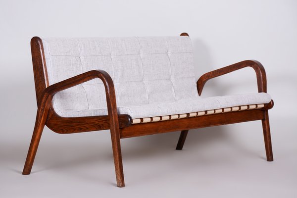 Mid-Century Brown Sofa in Beech by Jan Vanek, 1950s-WHY-1767872