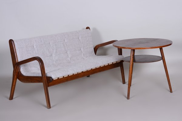 Mid-Century Brown Sofa in Beech by Jan Vanek, 1950s-WHY-1767872