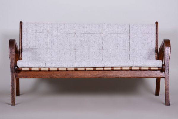 Mid-Century Brown Sofa in Beech by Jan Vanek, 1950s-WHY-1767872