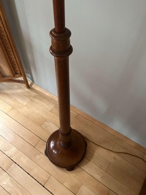 Mid-Century Brown Teak Lamp-IZA-1744945