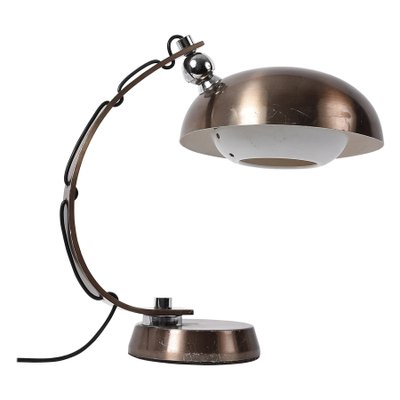 Mid-Century Brushed Bronzed Aluminium Table Lamp from Arredoluce, 1970s-JDR-1125590