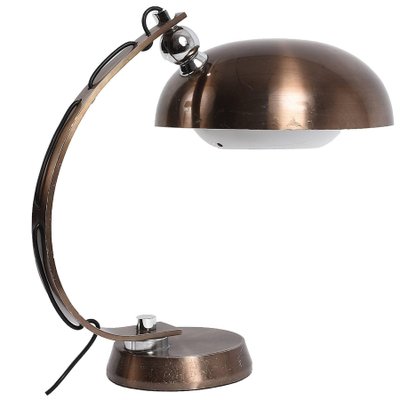 Mid-Century Brushed Bronzed Aluminium Table Lamp from Arredoluce, 1970s-JDR-1125590