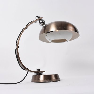 Mid-Century Brushed Bronzed Aluminium Table Lamp from Arredoluce, 1970s-JDR-1125590