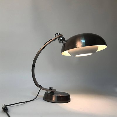 Mid-Century Brushed Bronzed Aluminium Table Lamp from Arredoluce, 1970s-JDR-1125590