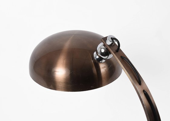 Mid-Century Brushed Bronzed Aluminium Table Lamp from Arredoluce, 1970s-JDR-1125590