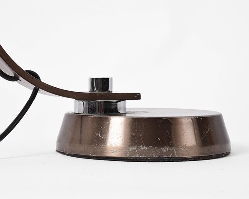 Mid-Century Brushed Bronzed Aluminium Table Lamp from Arredoluce, 1970s-JDR-1125590