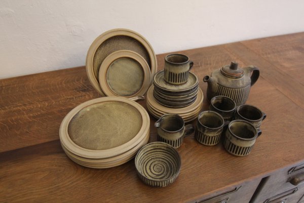 Mid-Century Brutalism British Tremar Pottery Tea Set, 1960s, Set of 26-TAT-2036832