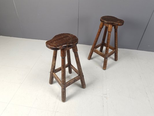 Mid-Century Brutalist Bar Stools, 1960s, Set of 7-IRH-2028293