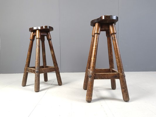 Mid-Century Brutalist Bar Stools, 1960s, Set of 7-IRH-2028293