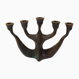 Mid-Century Brutalist Bronze Candleholder attributed to Michael Harjes, 1960s-UWE-1772596