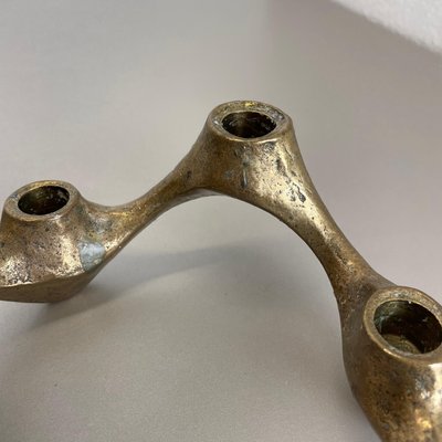 Mid-Century Brutalist Bronze Candleholder attributed to Michael Harjes, Germany, 1960s-QZ-1762624