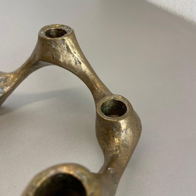 Mid-Century Brutalist Bronze Candleholder attributed to Michael Harjes, Germany, 1960s-QZ-1762624