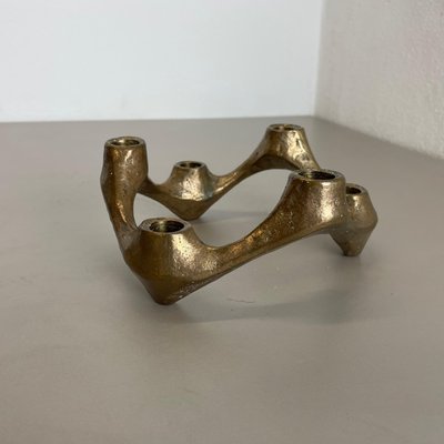 Mid-Century Brutalist Bronze Candleholder attributed to Michael Harjes, Germany, 1960s-QZ-1762624