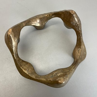 Mid-Century Brutalist Bronze Candleholder attributed to Michael Harjes, Germany, 1960s-QZ-1762624