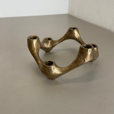 Mid-Century Brutalist Bronze Candleholder attributed to Michael Harjes, Germany, 1960s-QZ-1762624