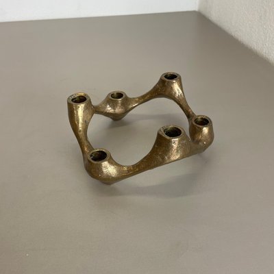 Mid-Century Brutalist Bronze Candleholder attributed to Michael Harjes, Germany, 1960s-QZ-1762624