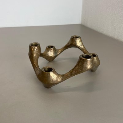 Mid-Century Brutalist Bronze Candleholder attributed to Michael Harjes, Germany, 1960s-QZ-1762624