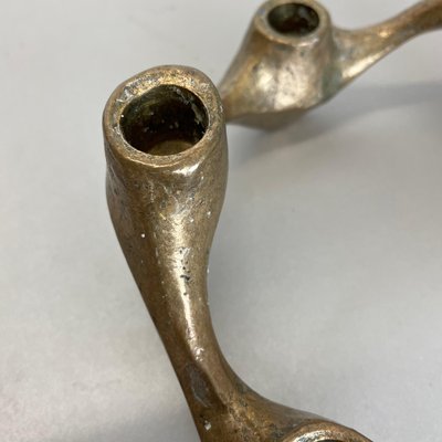 Mid-Century Brutalist Bronze Candleholder attributed to Michael Harjes, Germany, 1960s-QZ-1762624