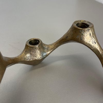 Mid-Century Brutalist Bronze Candleholder attributed to Michael Harjes, Germany, 1960s-QZ-1762624