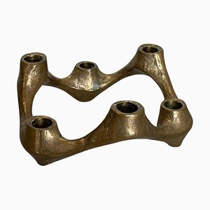 Mid-Century Brutalist Bronze Candleholder attributed to Michael Harjes, Germany, 1960s-QZ-1762624