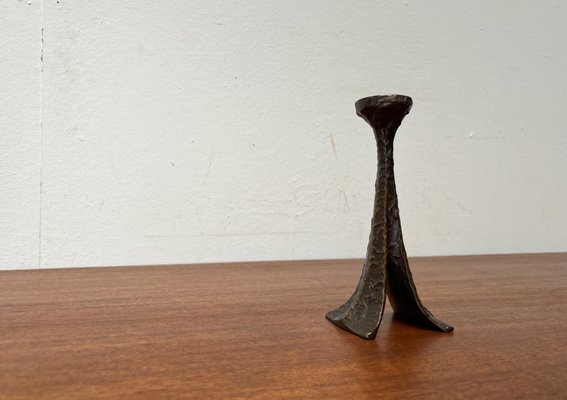 Mid-Century Brutalist Bronze Candleholder from Harjes, Germany, 1960s-UAH-2020667