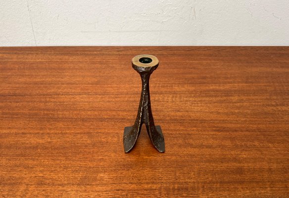 Mid-Century Brutalist Bronze Candleholder from Harjes, Germany, 1960s-UAH-2020667