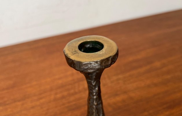 Mid-Century Brutalist Bronze Candleholder from Harjes, Germany, 1960s-UAH-2020667