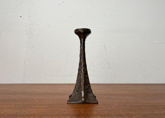 Mid-Century Brutalist Bronze Candleholder from Harjes, Germany, 1960s-UAH-2020667