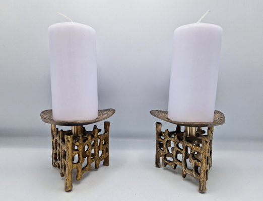 Mid-Century Brutalist Candleholders, Set of 2-ZTS-2022651