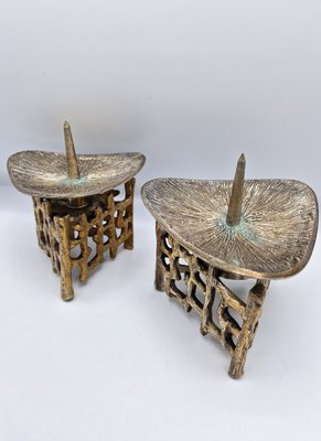 Mid-Century Brutalist Candleholders, Set of 2-ZTS-2022651