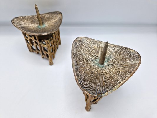 Mid-Century Brutalist Candleholders, Set of 2-ZTS-2022651