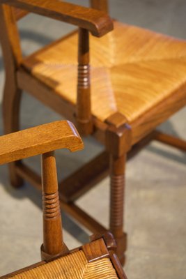 Mid-Century Brutalist Chairs and Armchairs, 1950s, Set of 6-LA-1356694