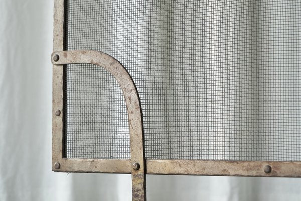 Mid-Century Brutalist Fire Screen in Metal, 1940s-FEW-2024188