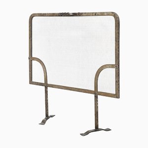 Mid-Century Brutalist Fire Screen in Metal, 1940s-FEW-2024188