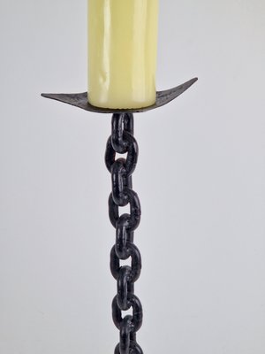 Mid-Century Brutalist Floor Chain Candleholder, France, 1960s-AXJ-2032464