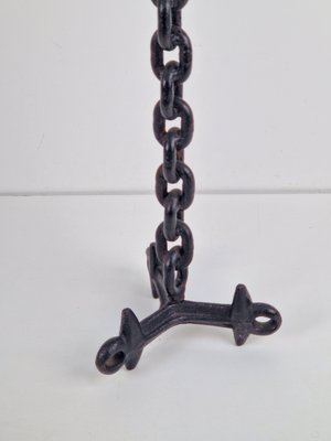 Mid-Century Brutalist Floor Chain Candleholder, France, 1960s-AXJ-2032464