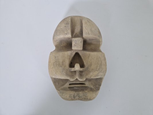 Mid-Century Brutalist Geometric Stone Mask, 1960s-DGW-2034690