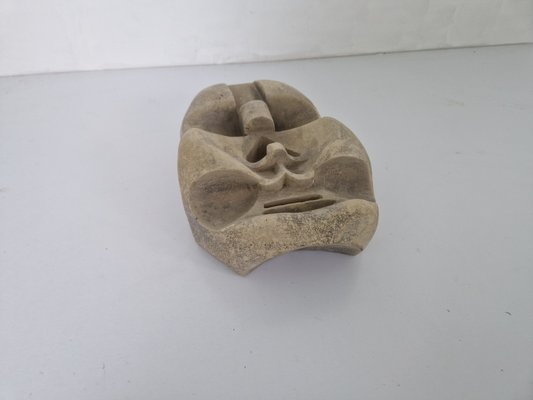 Mid-Century Brutalist Geometric Stone Mask, 1960s-DGW-2034690