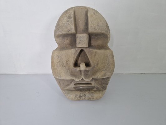 Mid-Century Brutalist Geometric Stone Mask, 1960s-DGW-2034690