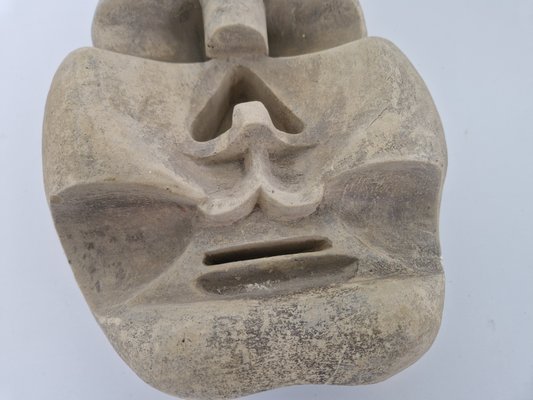 Mid-Century Brutalist Geometric Stone Mask, 1960s-DGW-2034690