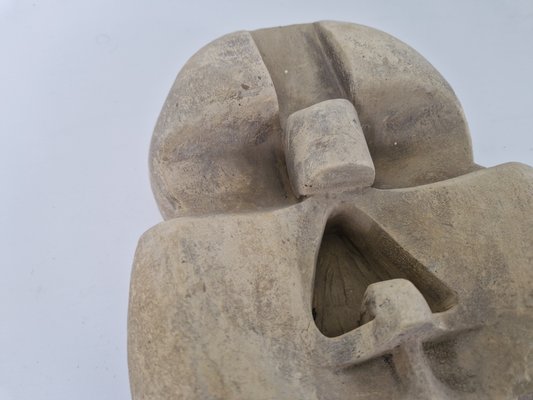 Mid-Century Brutalist Geometric Stone Mask, 1960s-DGW-2034690