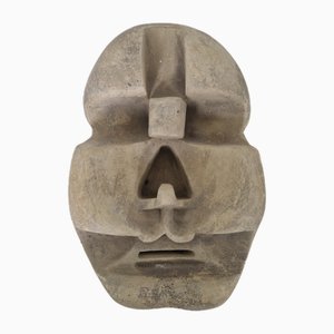 Mid-Century Brutalist Geometric Stone Mask, 1960s-DGW-2034690