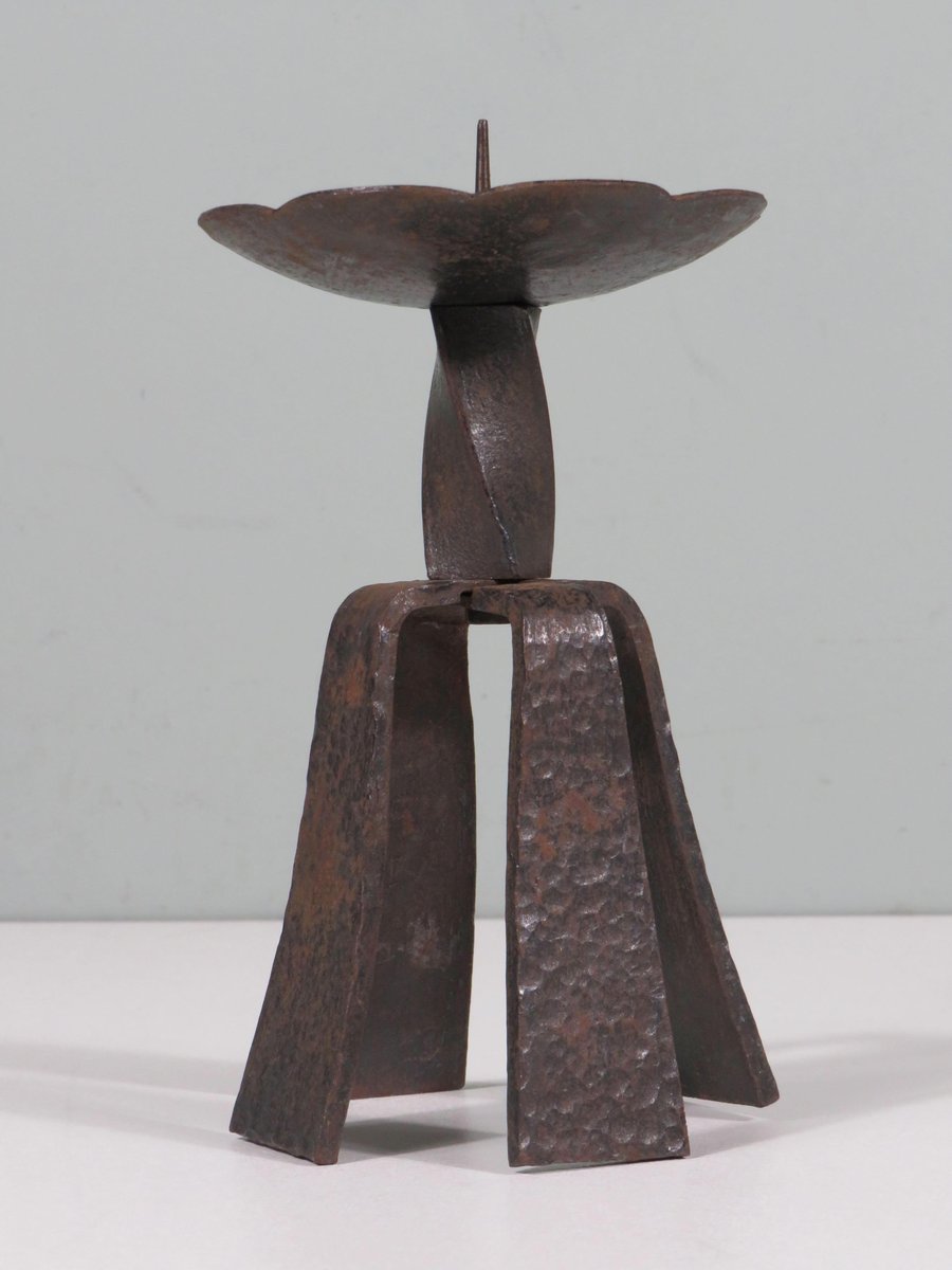 Mid-Century Brutalist Hand-Forged Candlestick, 1960s