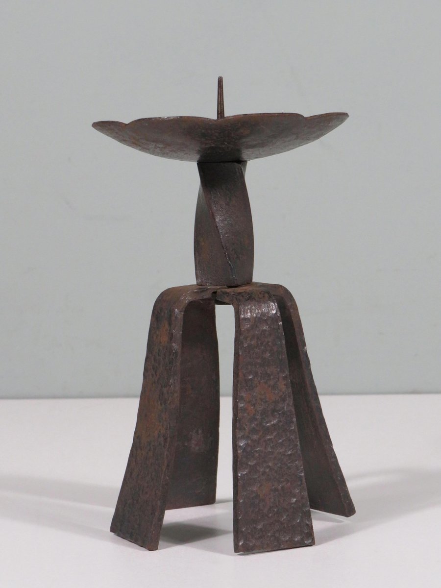 Mid-Century Brutalist Hand-Forged Candlestick, 1960s