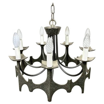 Mid-Century Brutalist Iron Chandelier Pendant-LYQ-1171495