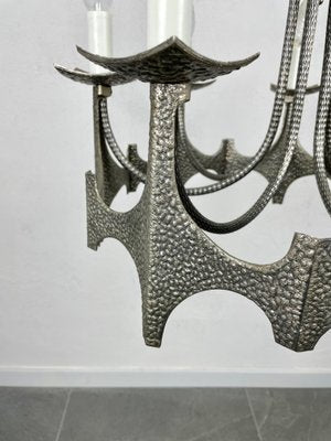 Mid-Century Brutalist Iron Chandelier Pendant-LYQ-1171495