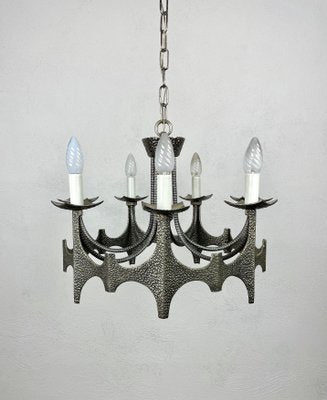 Mid-Century Brutalist Iron Chandelier Pendant-LYQ-1171495