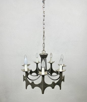 Mid-Century Brutalist Iron Chandelier Pendant-LYQ-1171495