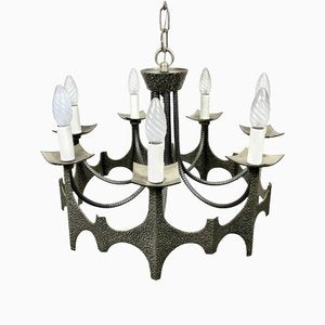 Mid-Century Brutalist Iron Chandelier Pendant-LYQ-1171495