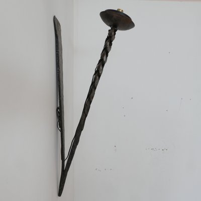 Mid-Century Brutalist Iron Wall Light-JRP-991092